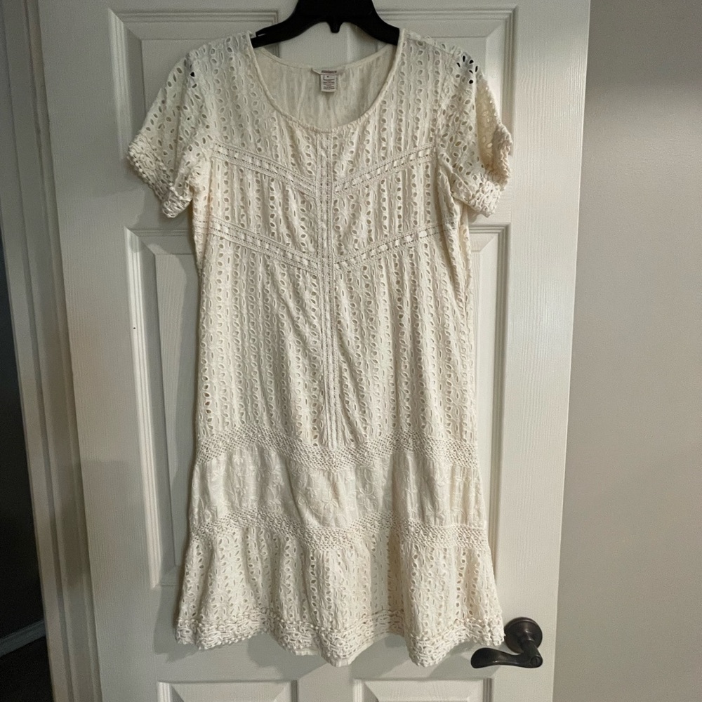 Sundance Eyelet Ivory Cotton Shift Dress